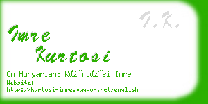 imre kurtosi business card